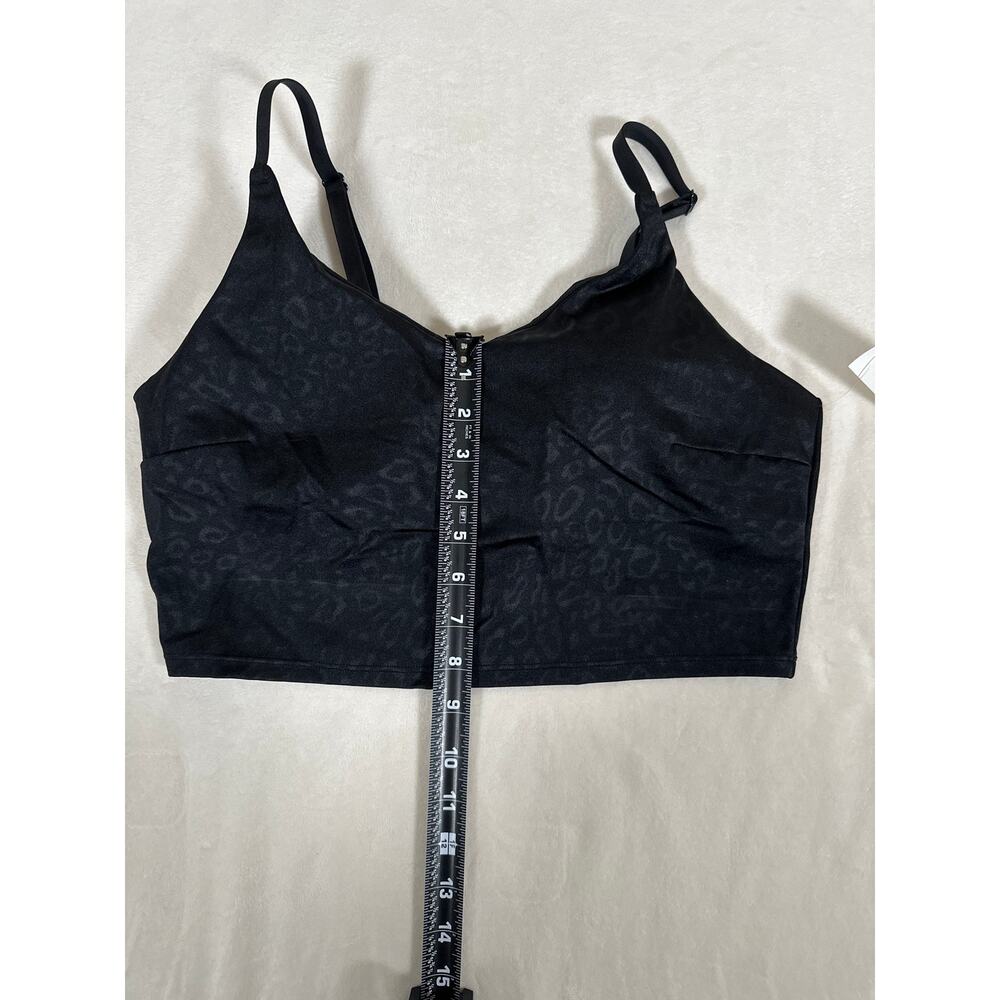 Athleta Black Leopard Print Sports Bra Top Women’s Large Strappy Activewear NWT - Picture 4 of 7
